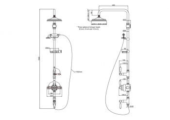 Stour Thermostatic Exposed Shower Valve Two Outlet